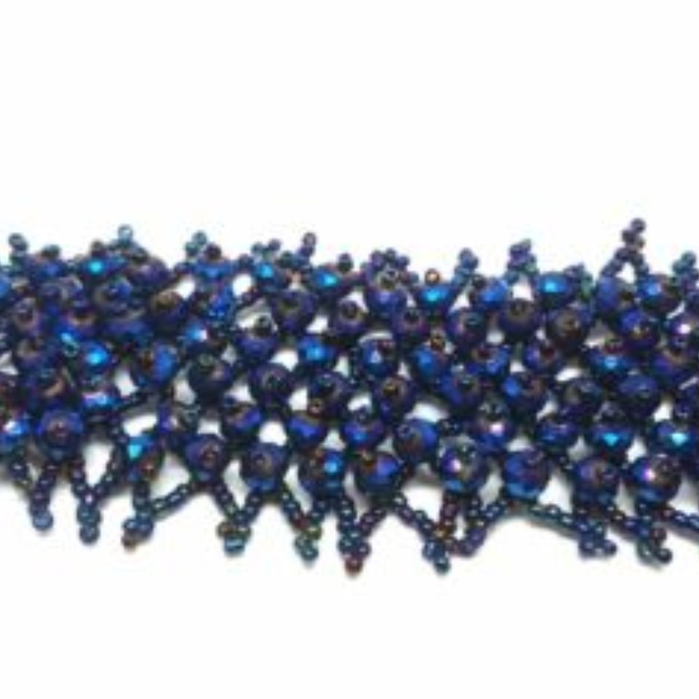 Beautiful Blue Beaded Bracelet Delicate Feminine